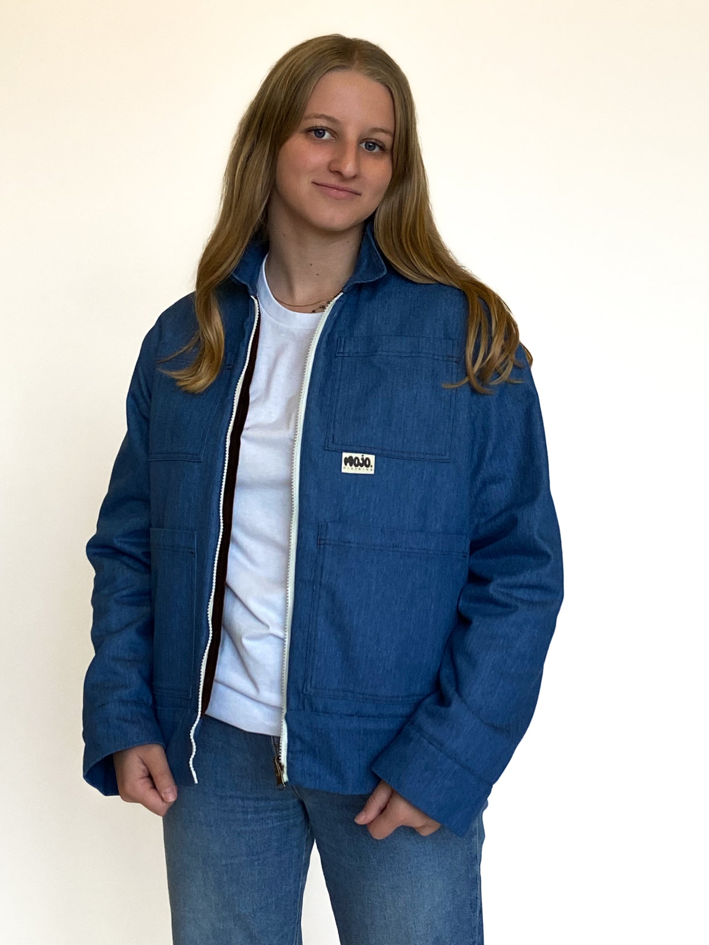 Veste réversible  en velours et denim